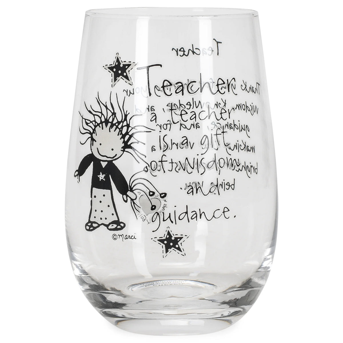 16 ounce Glass Stemless Wine Glass I644