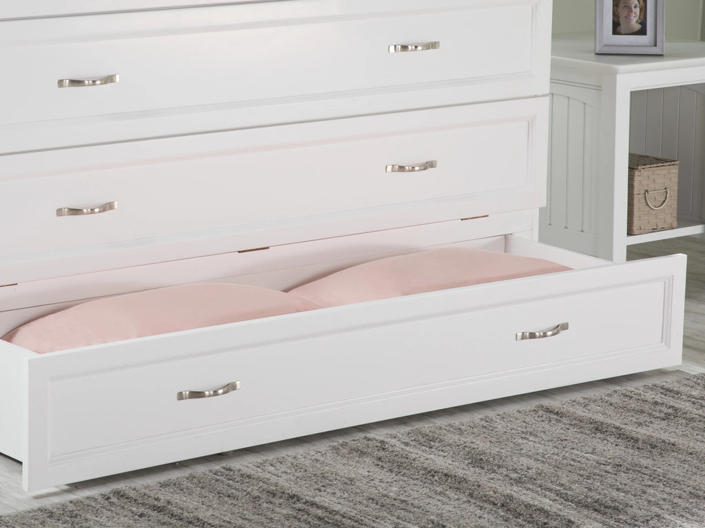 Queen Solid Wood Murphy Bed Chest with Mattress N42999