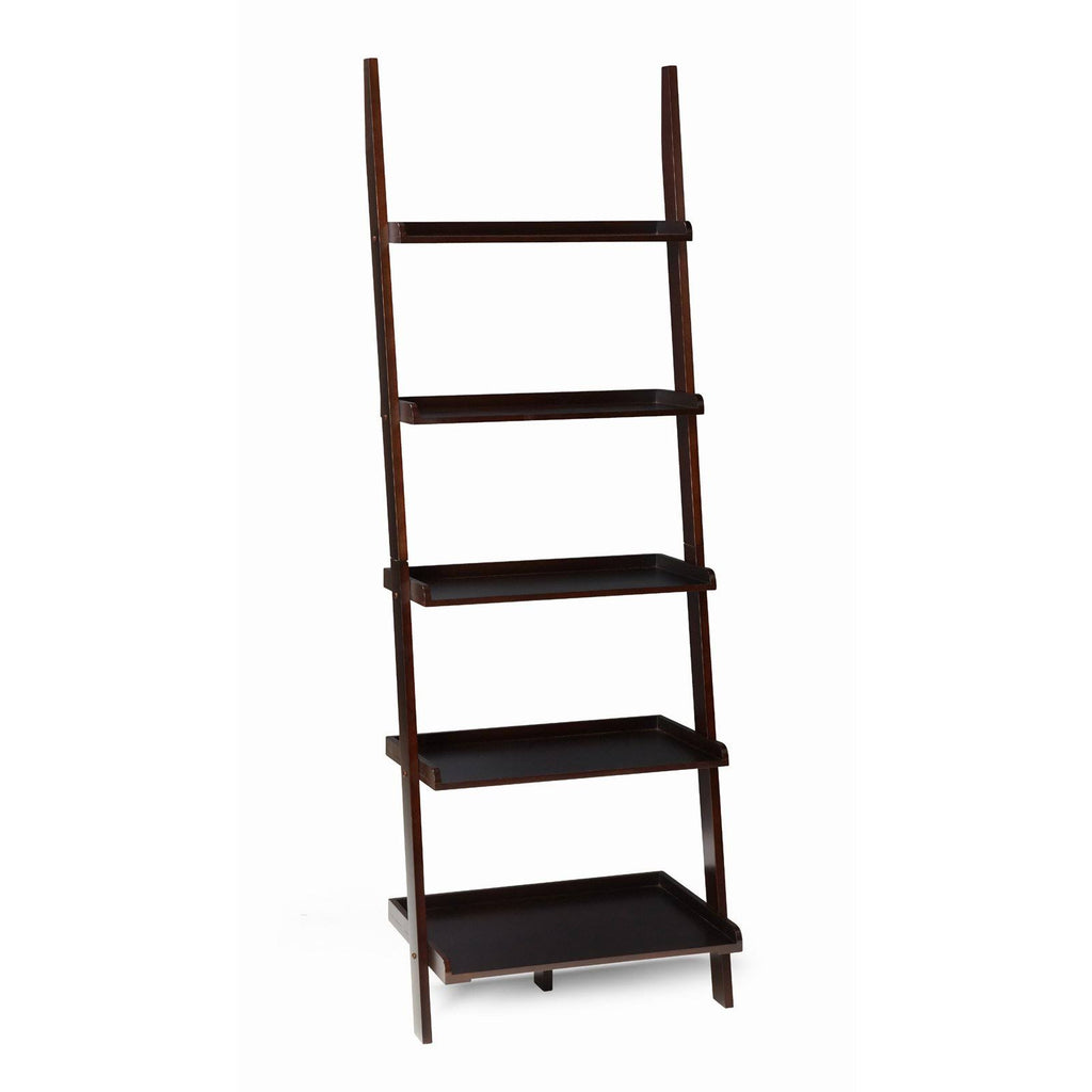 Espresso 5-Shelf Bookshelf Ladder F37585