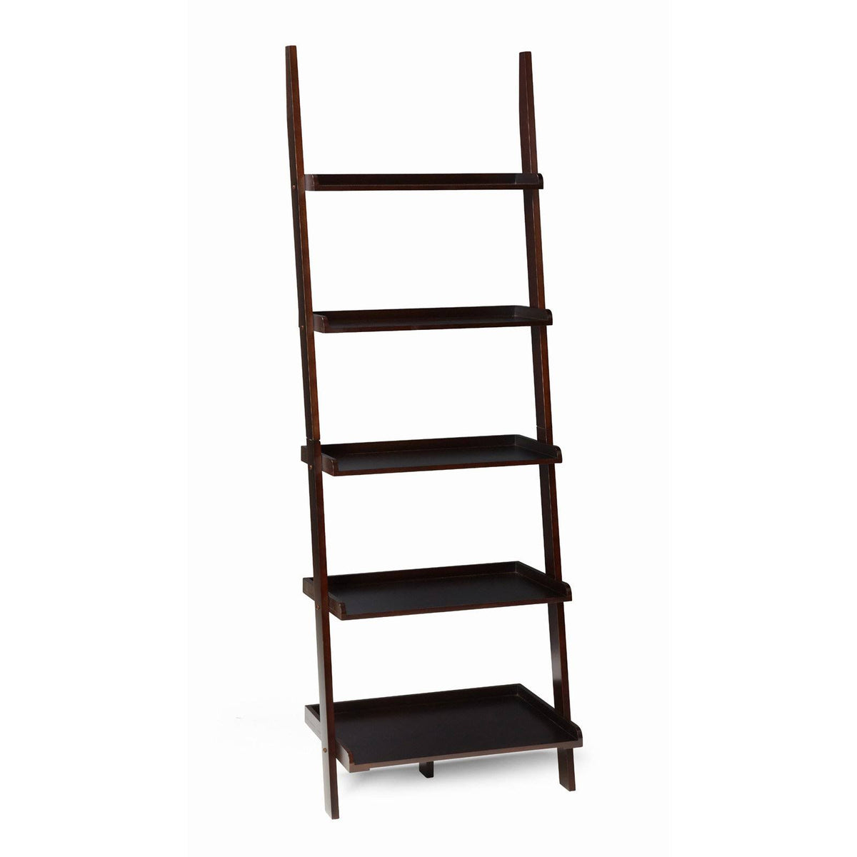 Espresso 5-Shelf Bookshelf Ladder F37585