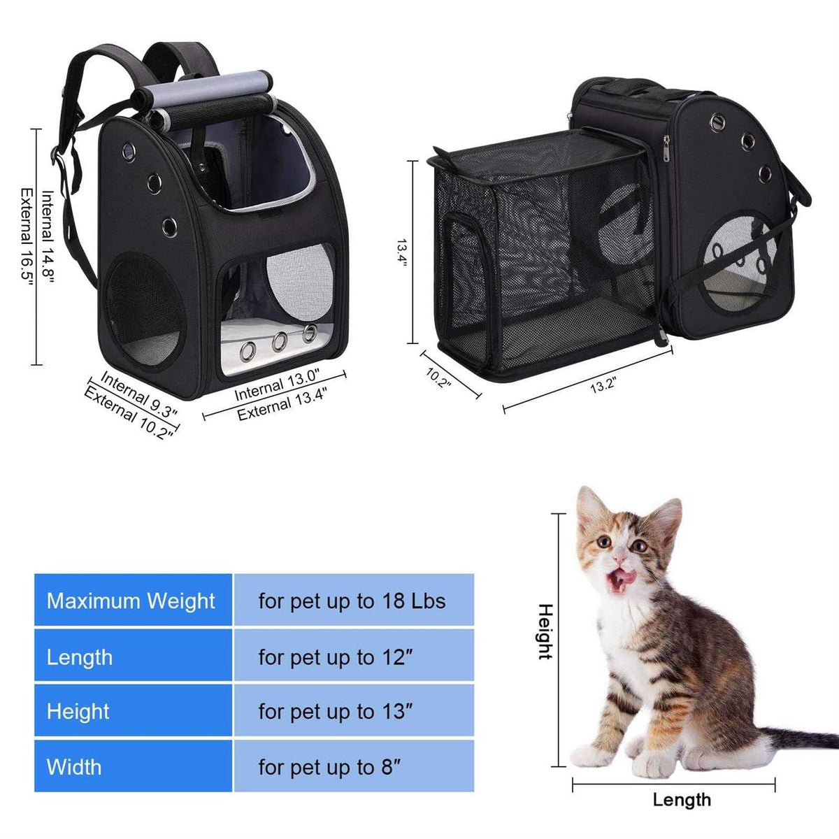 Expandable Pet Carrier Backpack Q520768