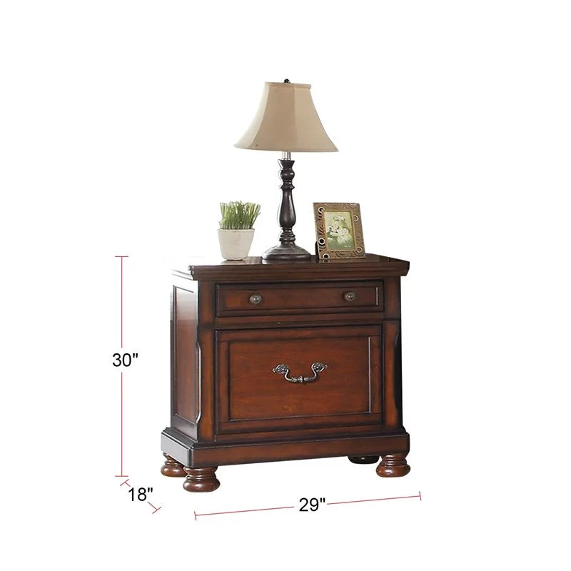 Cherry Finish 1Pc Nightstand Bedside Table X5721