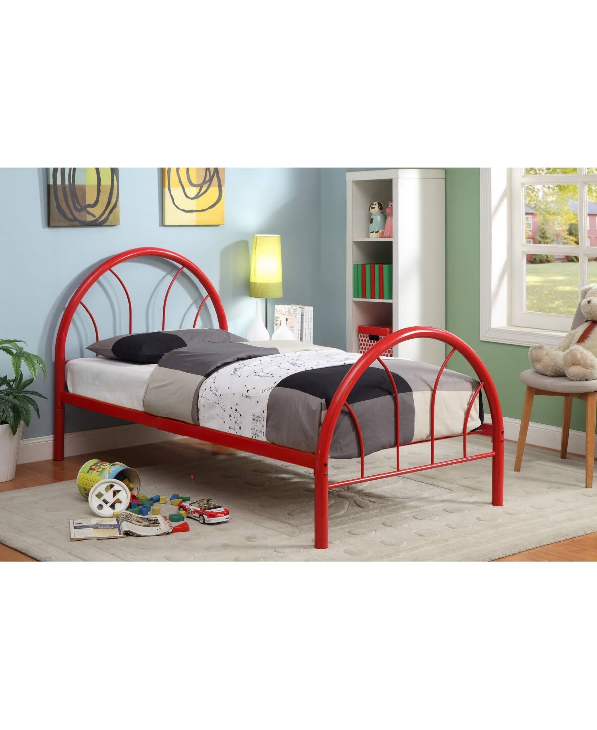 Red Full Metal Arch Bed B703