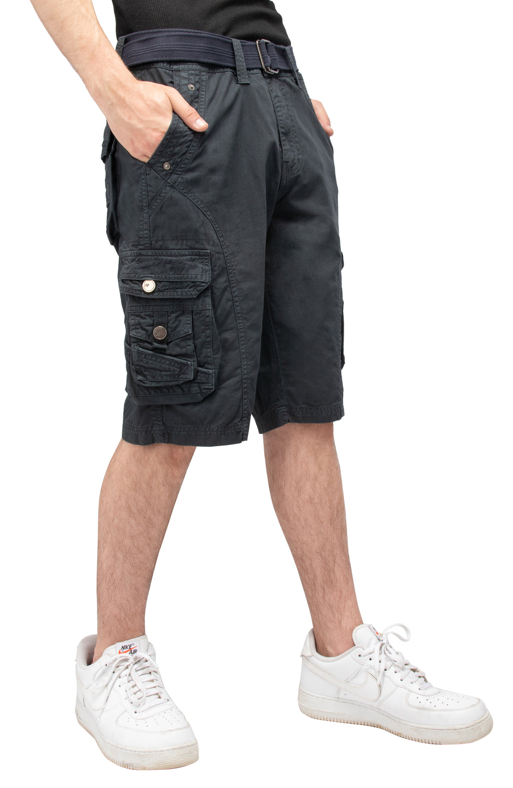 Navy 36 Mens Cargo Shorts Multi Pocket Q57147
