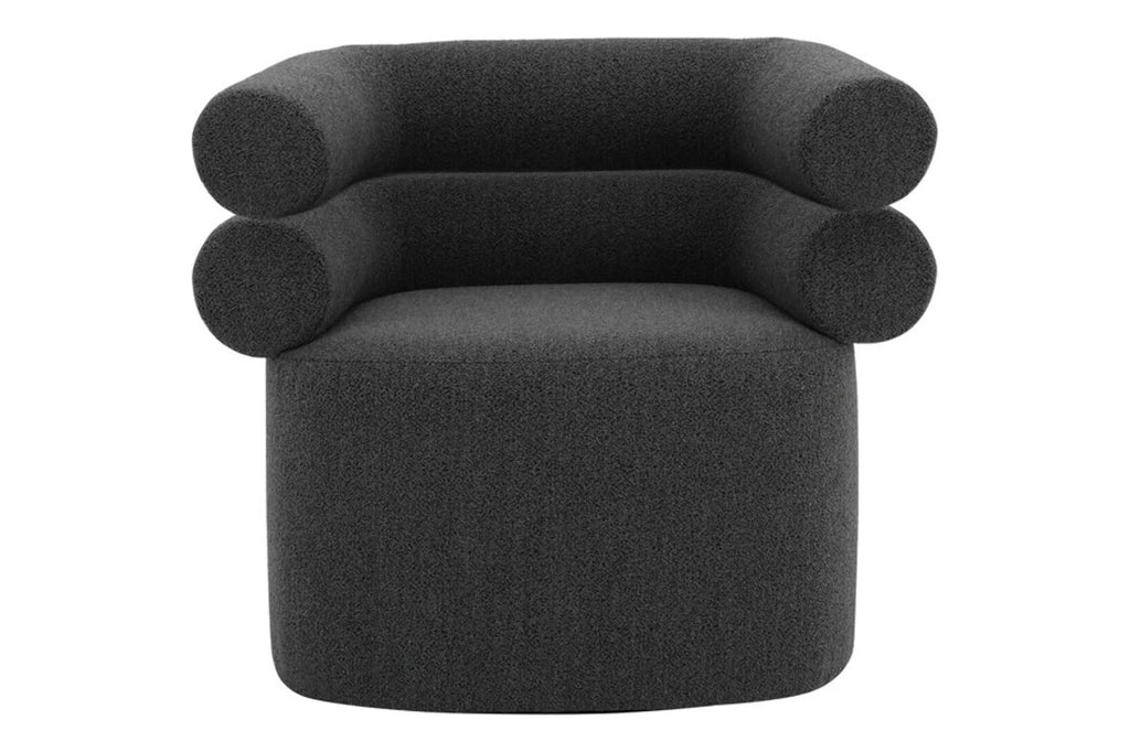 Black Boucle Swivel Chair H658274
