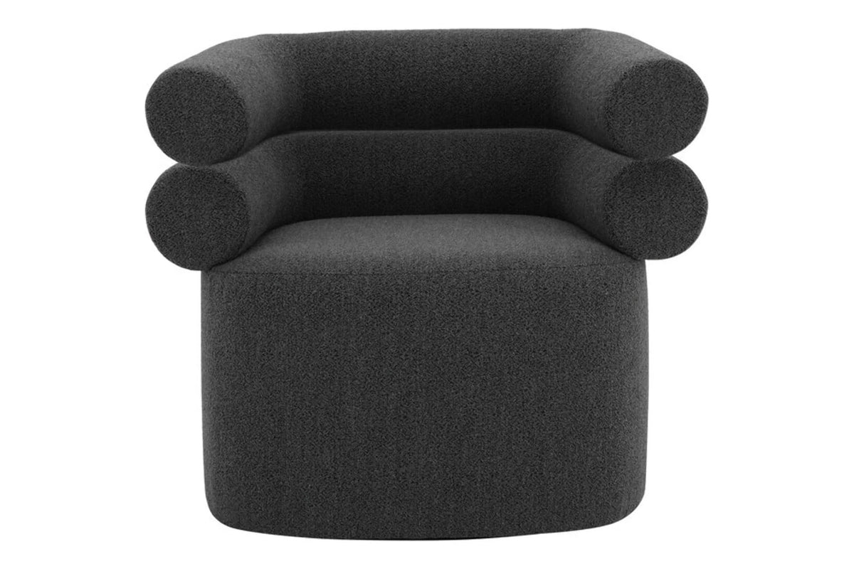 Black Boucle Swivel Chair H658274