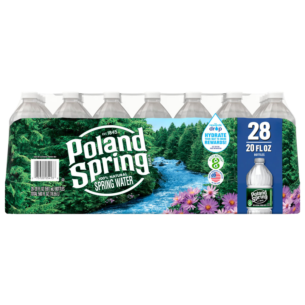 20 Ounce Natural Spring Water Plastic Bottles (Pack of 28) T1849