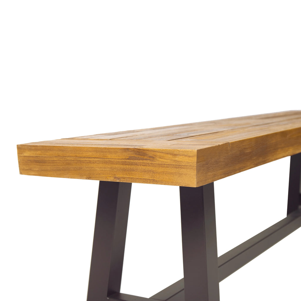 Acacia Wood Outdoor Benches Set of 2 L545572