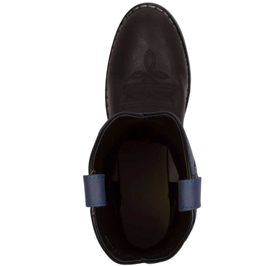 Black/Blue Kids Western Boots B1159