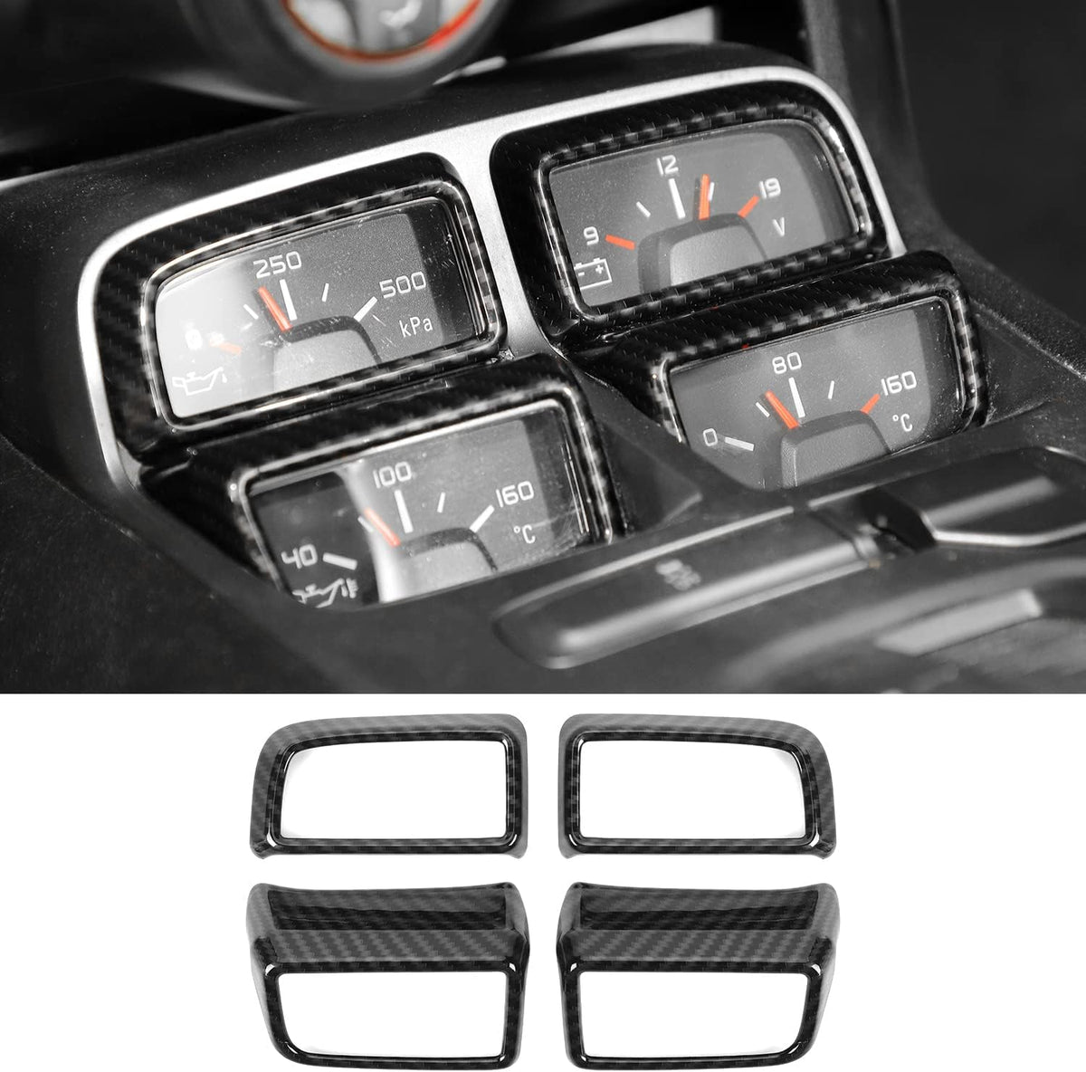 Center Console Dashboard Trim Cover for Chevrolet Camaro 2010-2015, 4PCS Carbon Fiber Grain P4952