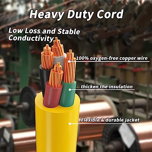 40FT 30 Amp Generator Extension Cord 4 Prong 10 Gauge STW 125/250V Twist Lock Yellow Q386