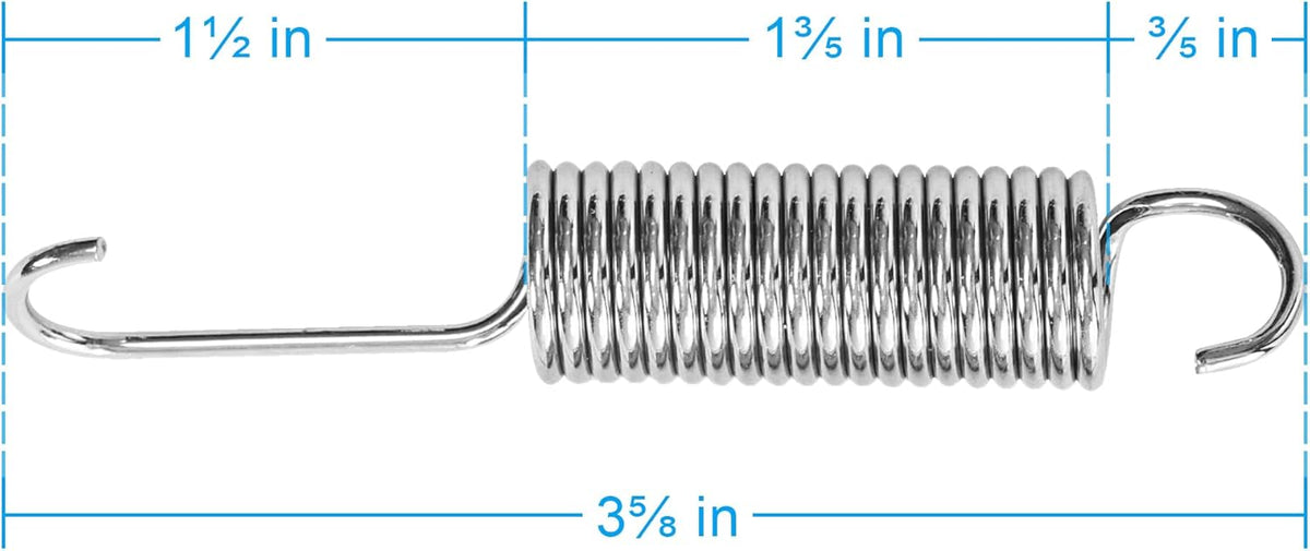 3-5/8 inch Overall Length Recliner Sofa Chair Mechanism Tension Springs Replacement Long Neck Hook [Pack of 2] Y1674