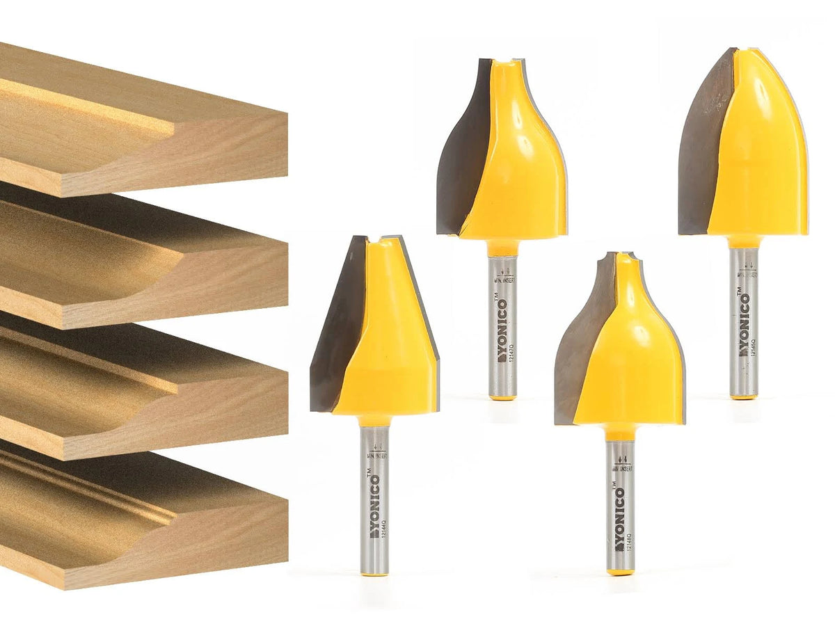4 Bit Vertical Raised Panel Router Bit Set 1/4-Inch Shank Y92391