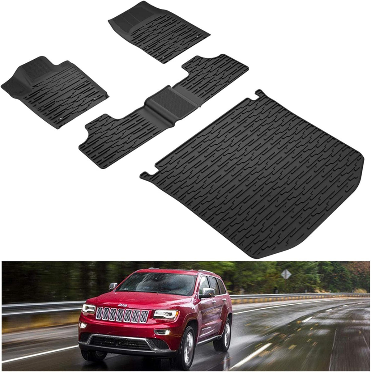 Black TPE Floor Mats & Cargo Liners Set for 2 Row Seat H2063
