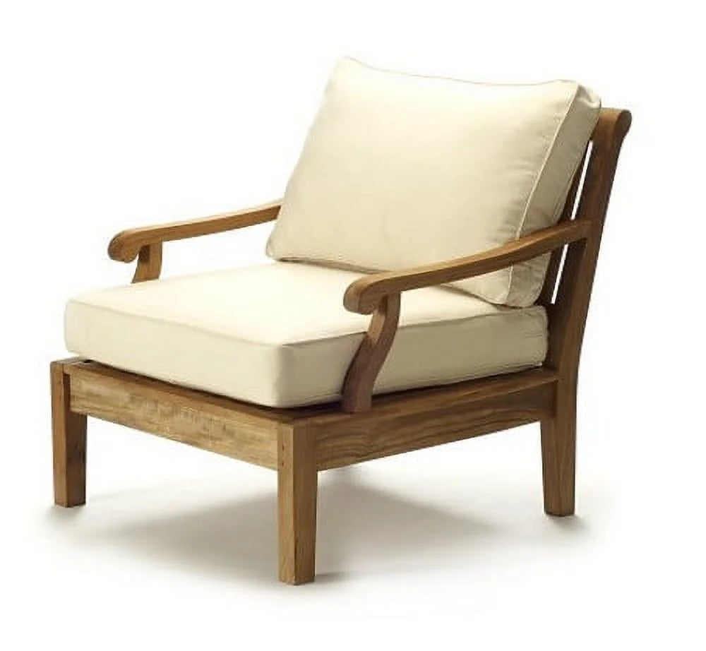 Grade-A Teak Wood 3 Piece Sofa Chair Set with Ottoman H7768