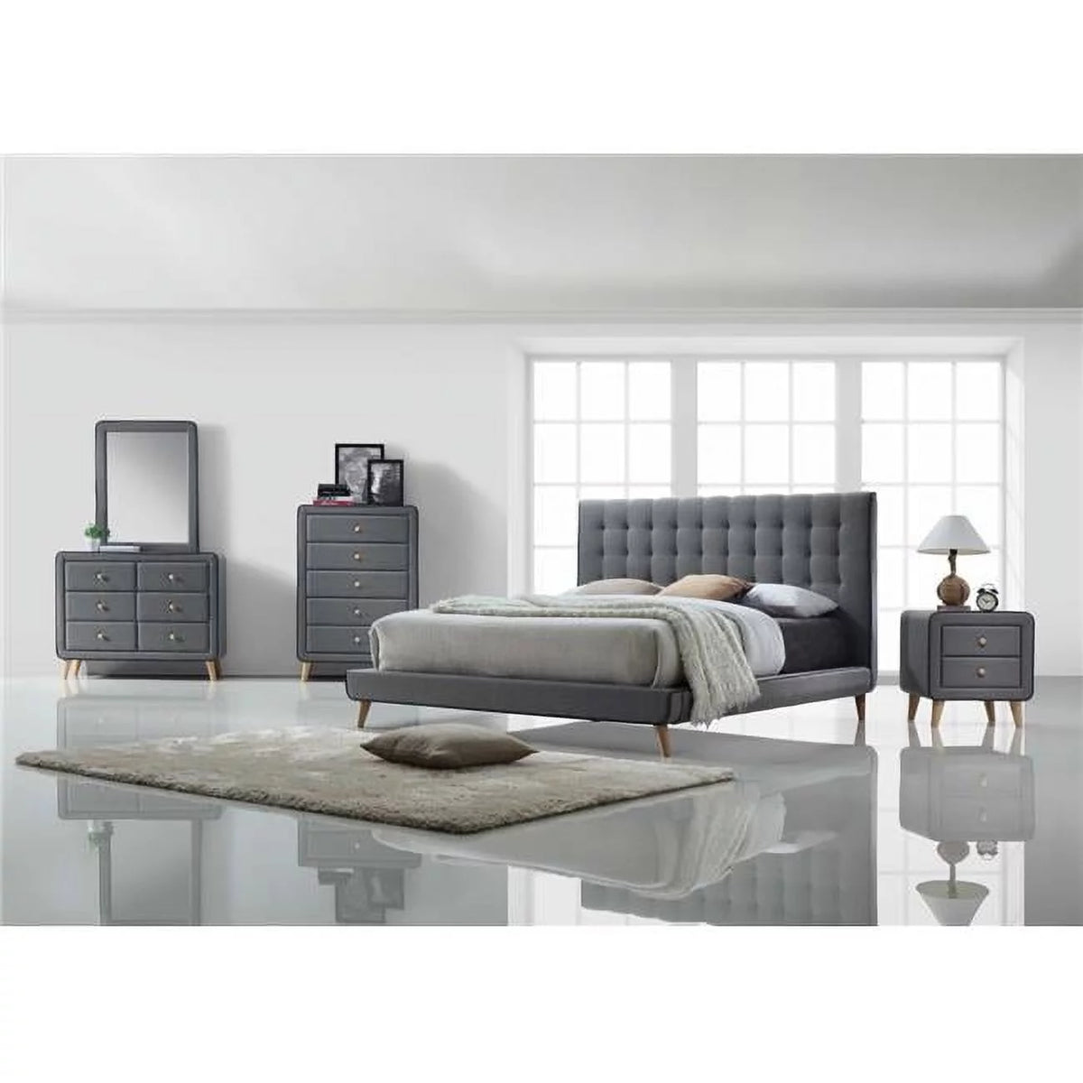 Light Gray Fabric Chest Z8919