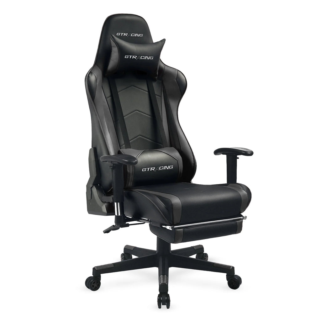 Red PU Leather Gaming Chair with Footrest S4161