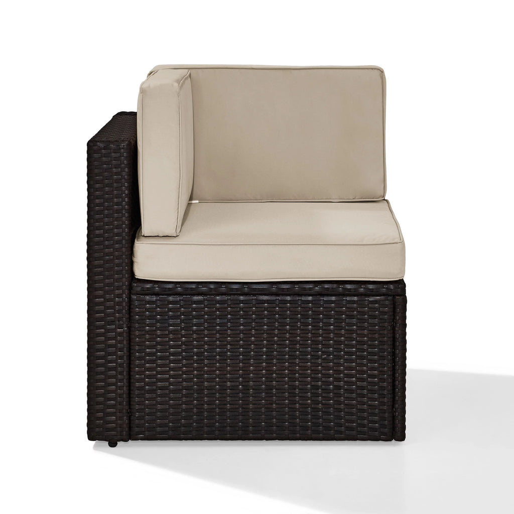 Brown Wicker Corner Patio Chair F7024