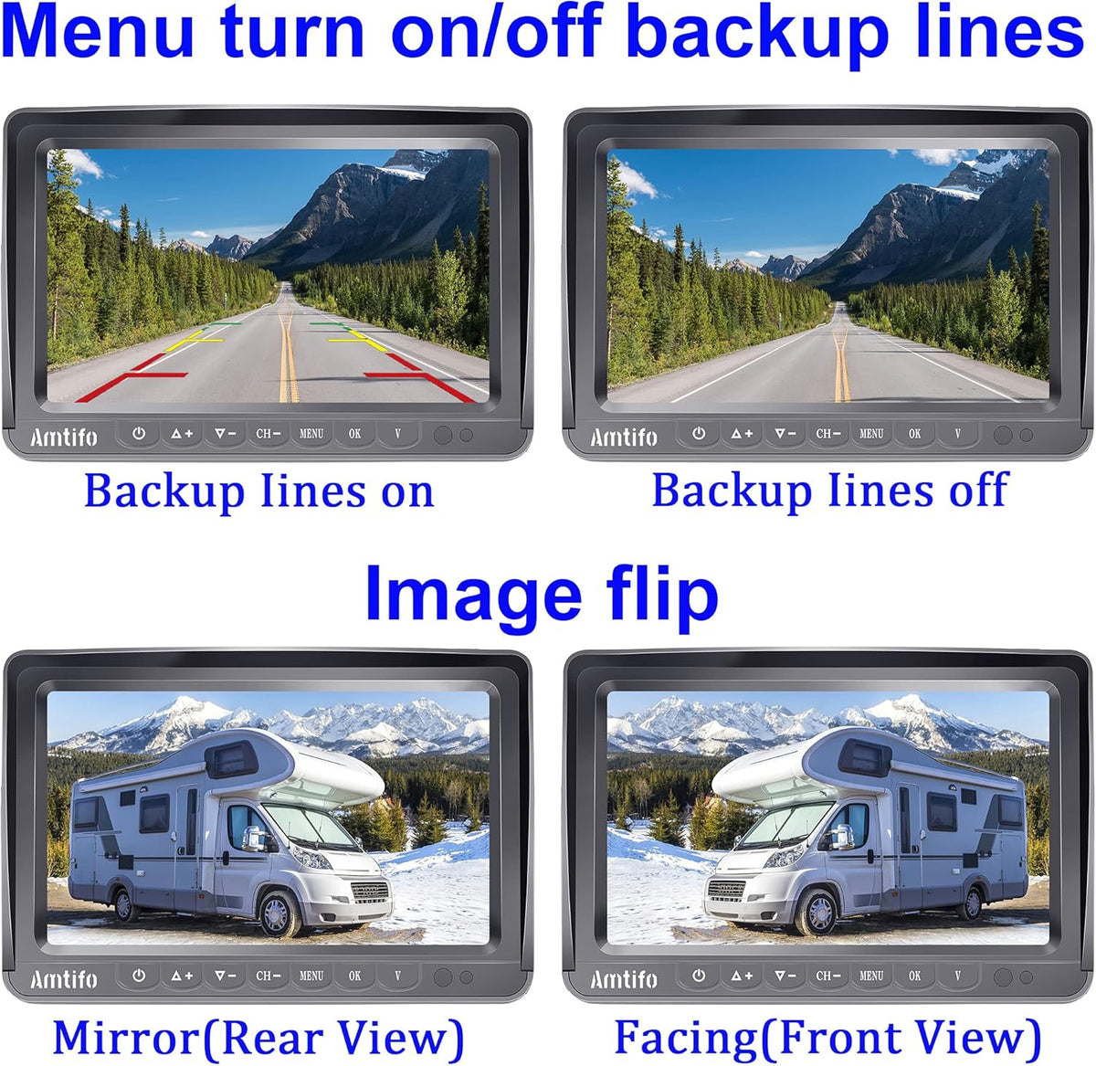 7 Inch DVR Monitor Wireless HD 1080P Backup Camera System D616388