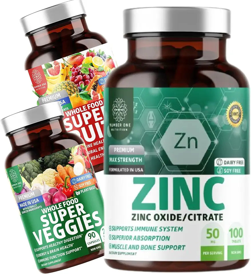 Super Fruits & Veggies Supplement and Zinc 50mg 2 Pack I2052