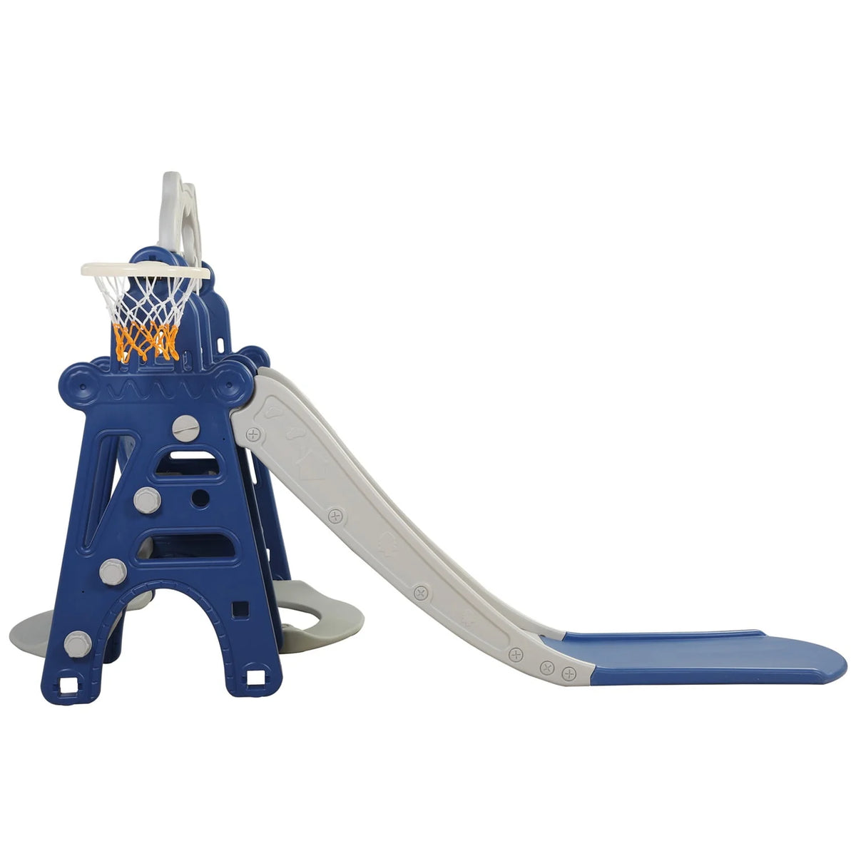 3 in 1 Kids Slide and Swing Set with Basketball Hoops I875801