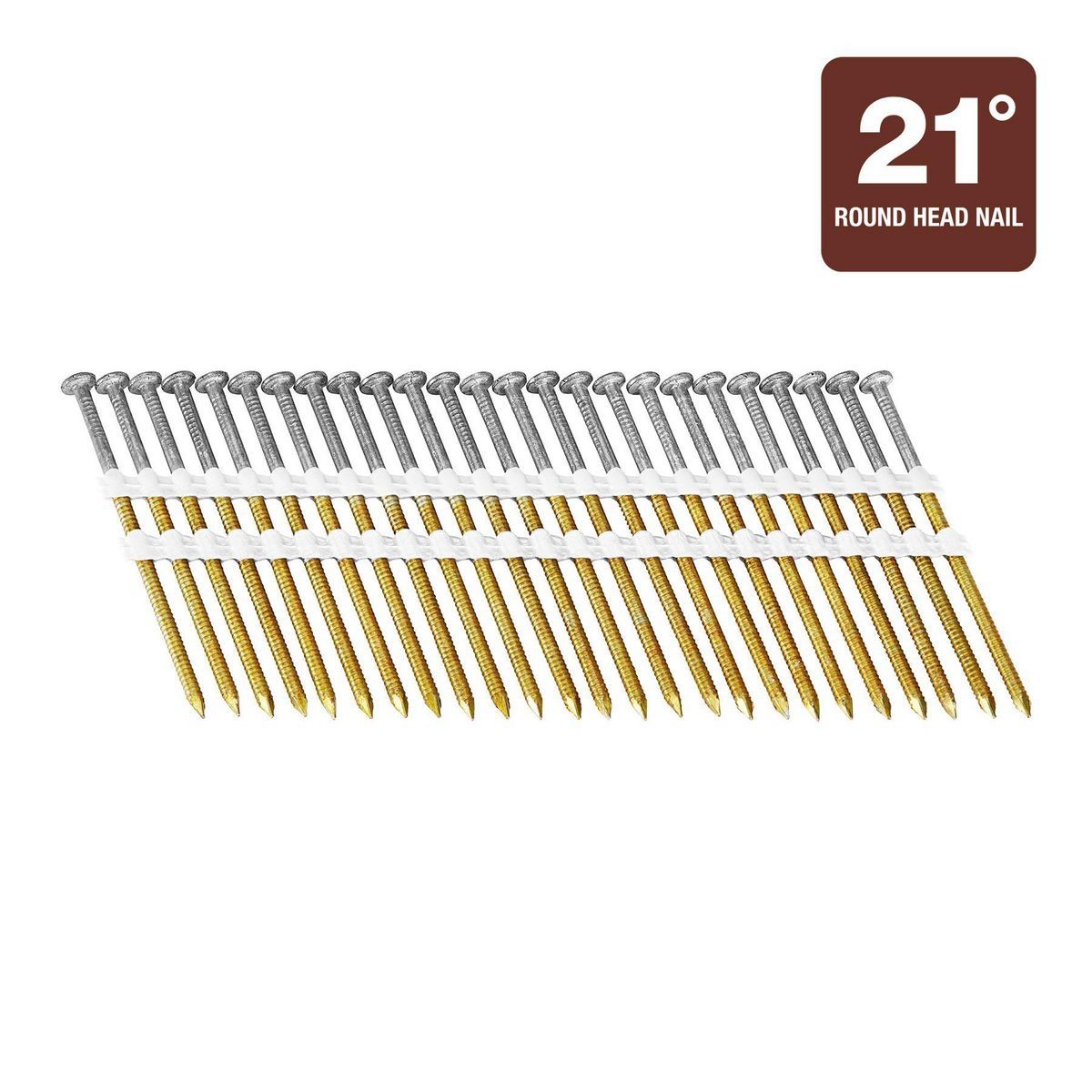 21° 3 in. Galvanized Ring Shank Framing Nails 2500 Pack F3237
