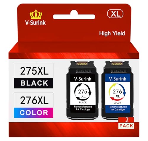 275XL 276XL Ink Cartridges (1 Black, 1 Tri-Color) F2770
