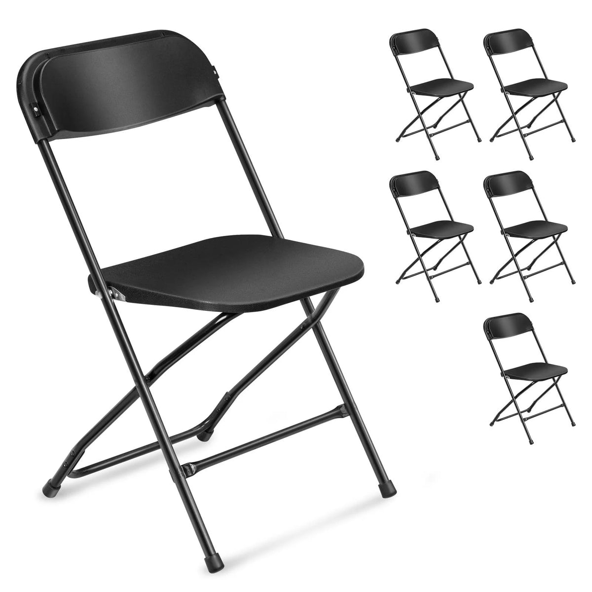10 Pack Black Plastic Folding Chairs X4030