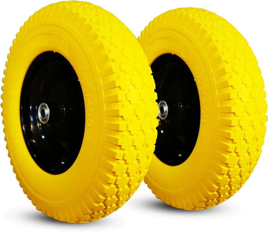 Flat Free Polyurethane Tires with Steel Rim Pack of 2 T809