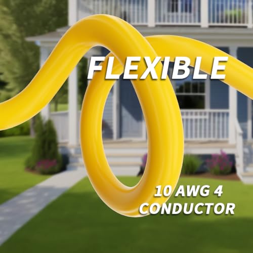 40FT 30 Amp Generator Extension Cord 4 Prong 10 Gauge STW 125/250V Twist Lock Yellow Q386