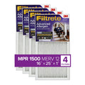 16x25x1 Air Filter MERV 12, 4 Filters Q655