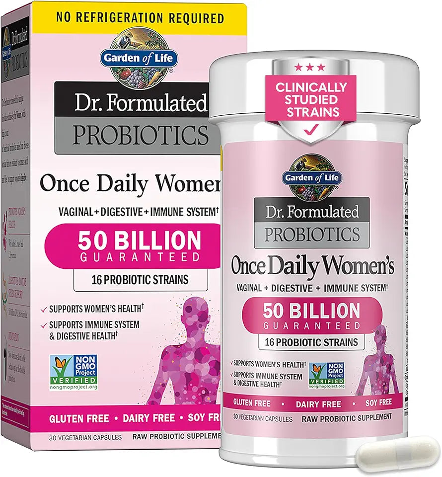 Once Daily Probiotics for Women 50 Billion CFU 16 Strains 30 Capsules G599