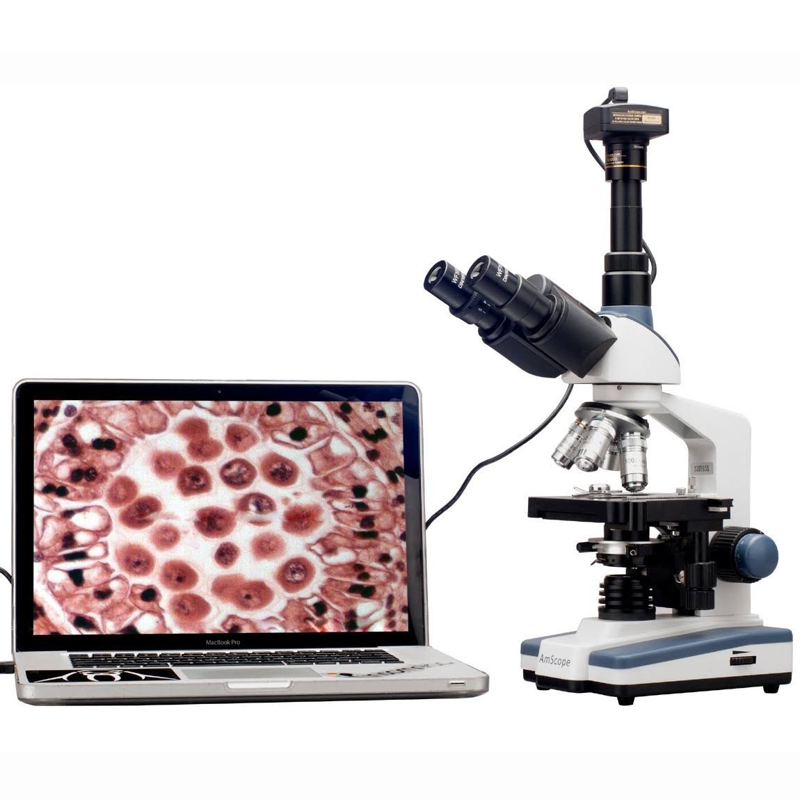 2000X LED Trinocular Compound Microscope with 3D Mechanical Stage and 9MP Camera U9879