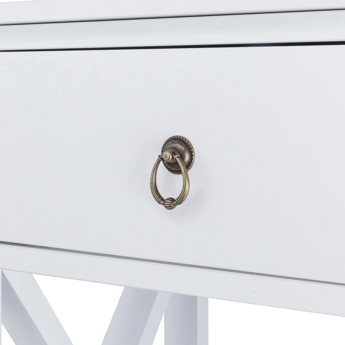 Set of 2 White Wood Nightstand with A Drawer W65428