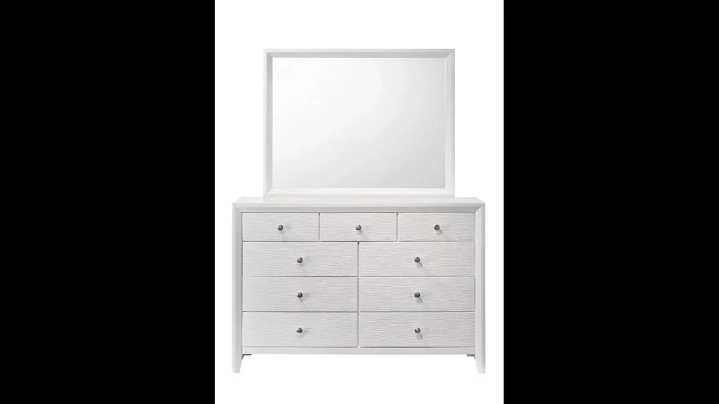 White Full Size Wood Panel Bed Set Y15262