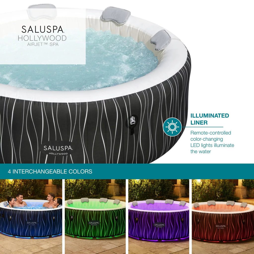 77" x 26" Inflatable Hot Tub with LED Lights A891538