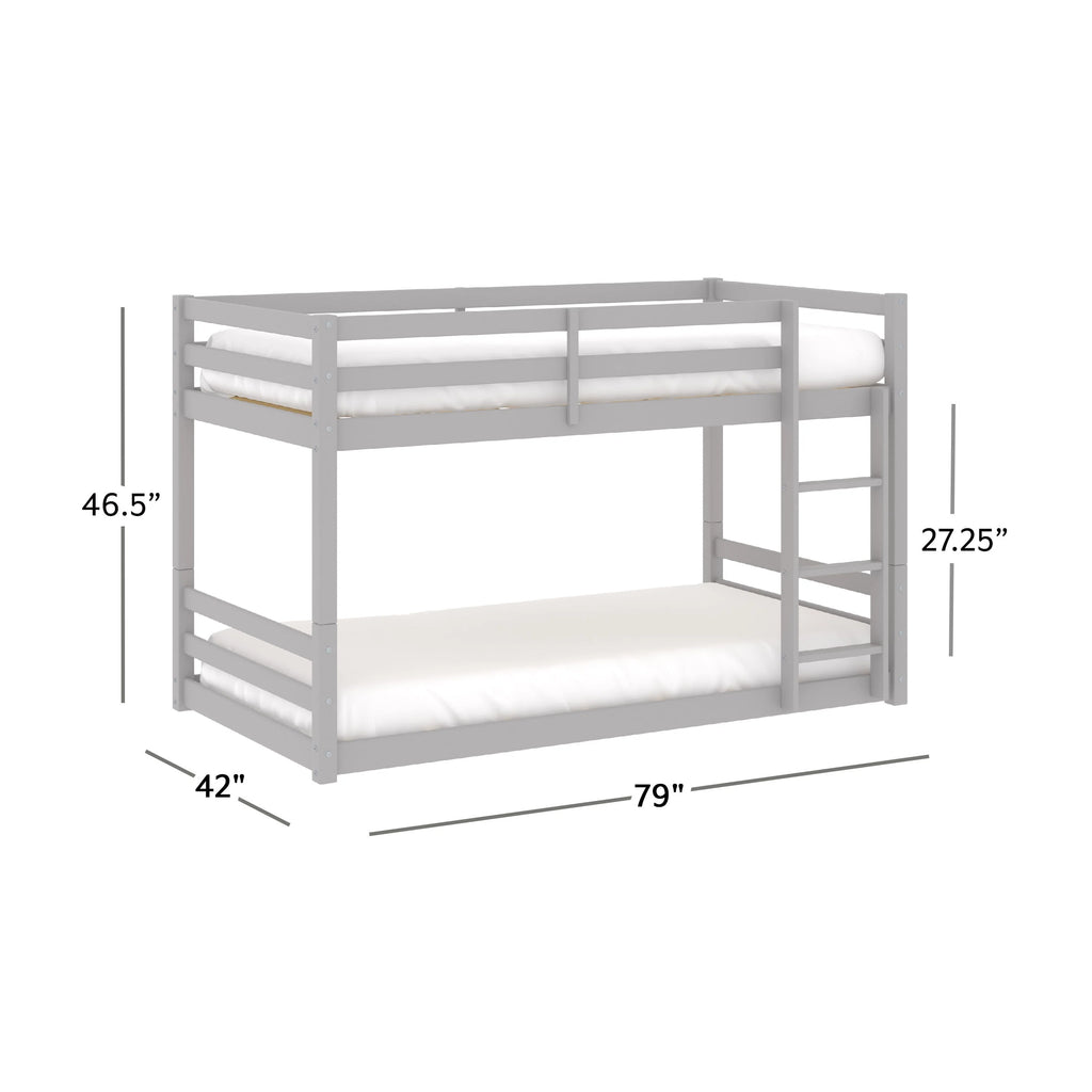 Black Wood Twin Over Twin Convertible Bunk Bed H657