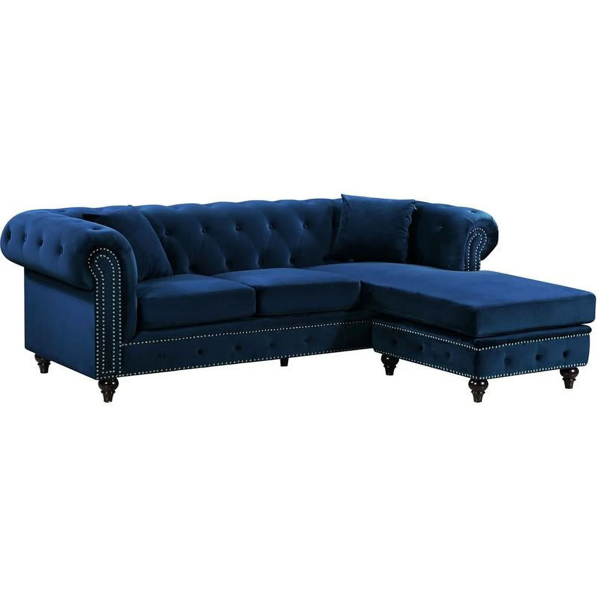 Navy Velvet Reversible Sectional Y45035