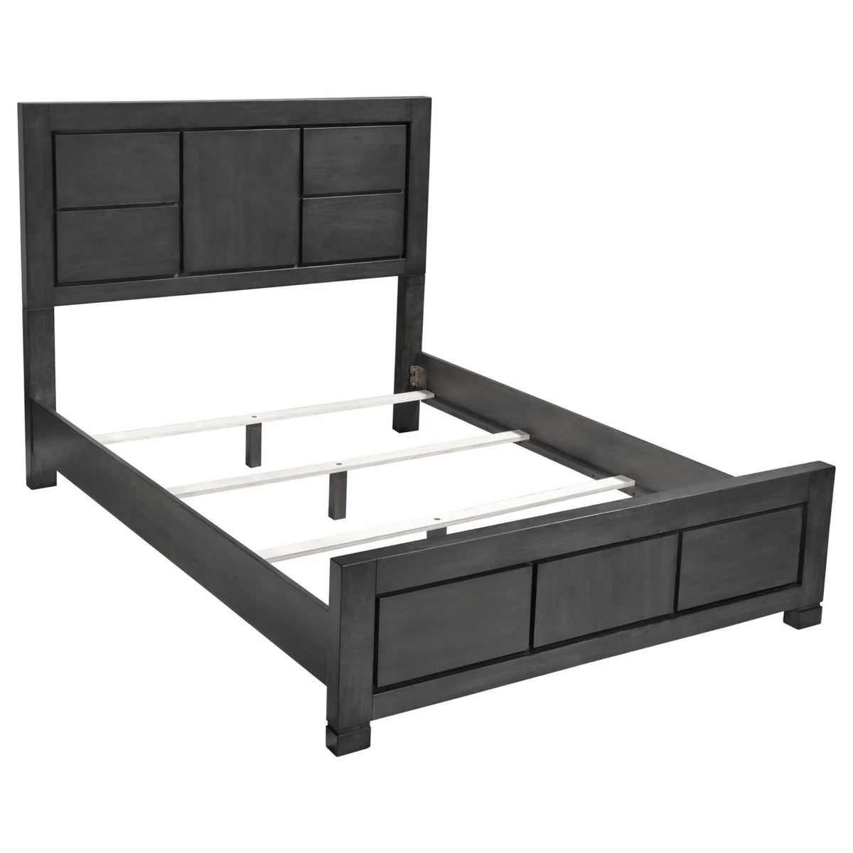 Dark Grey Rectangular Panel Bed L368
