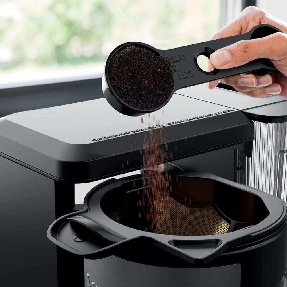Black 12-cup Drip Coffee Maker with Single Serve Brewing Y970643