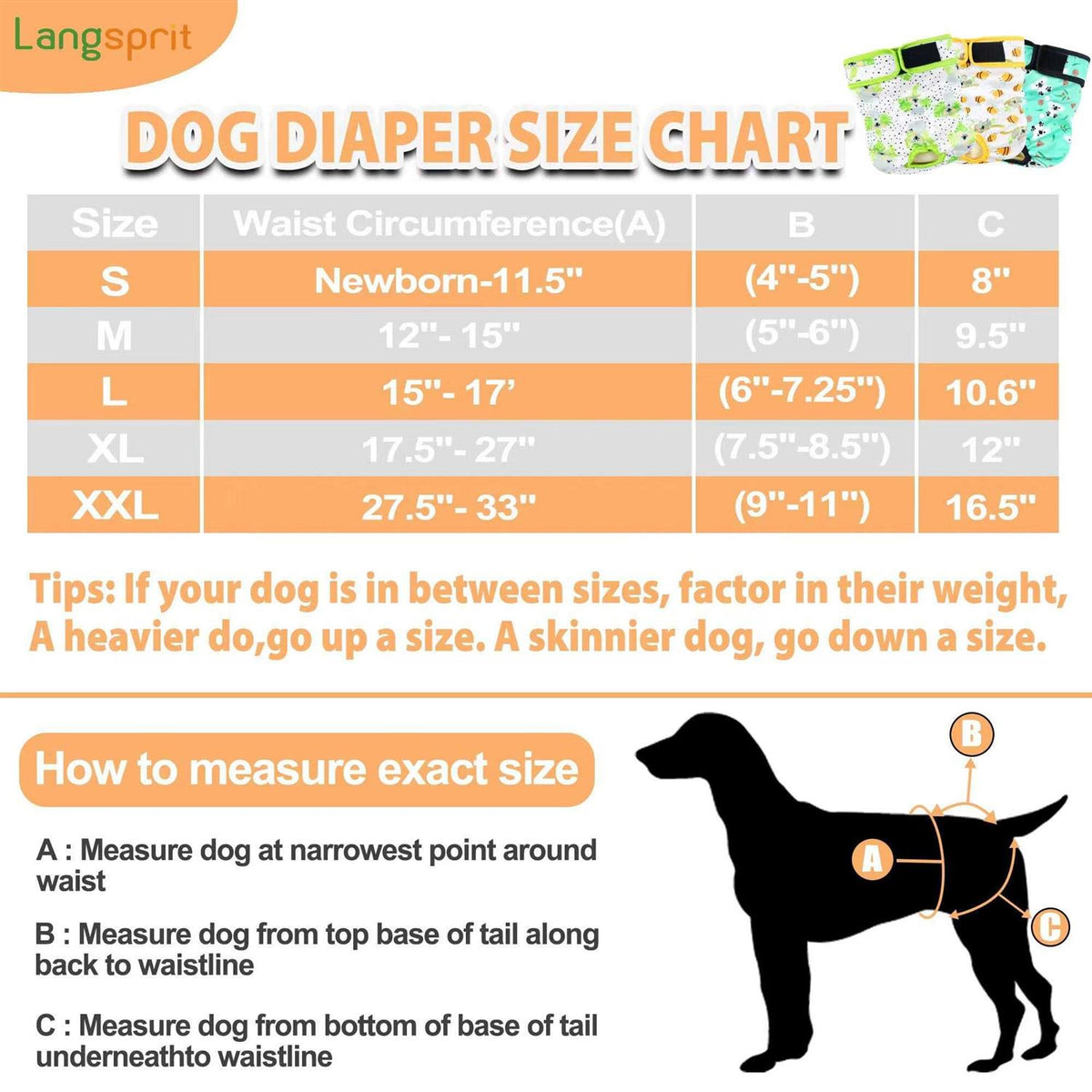 Washable No Leak Reusable Female Dog Diapers G24059