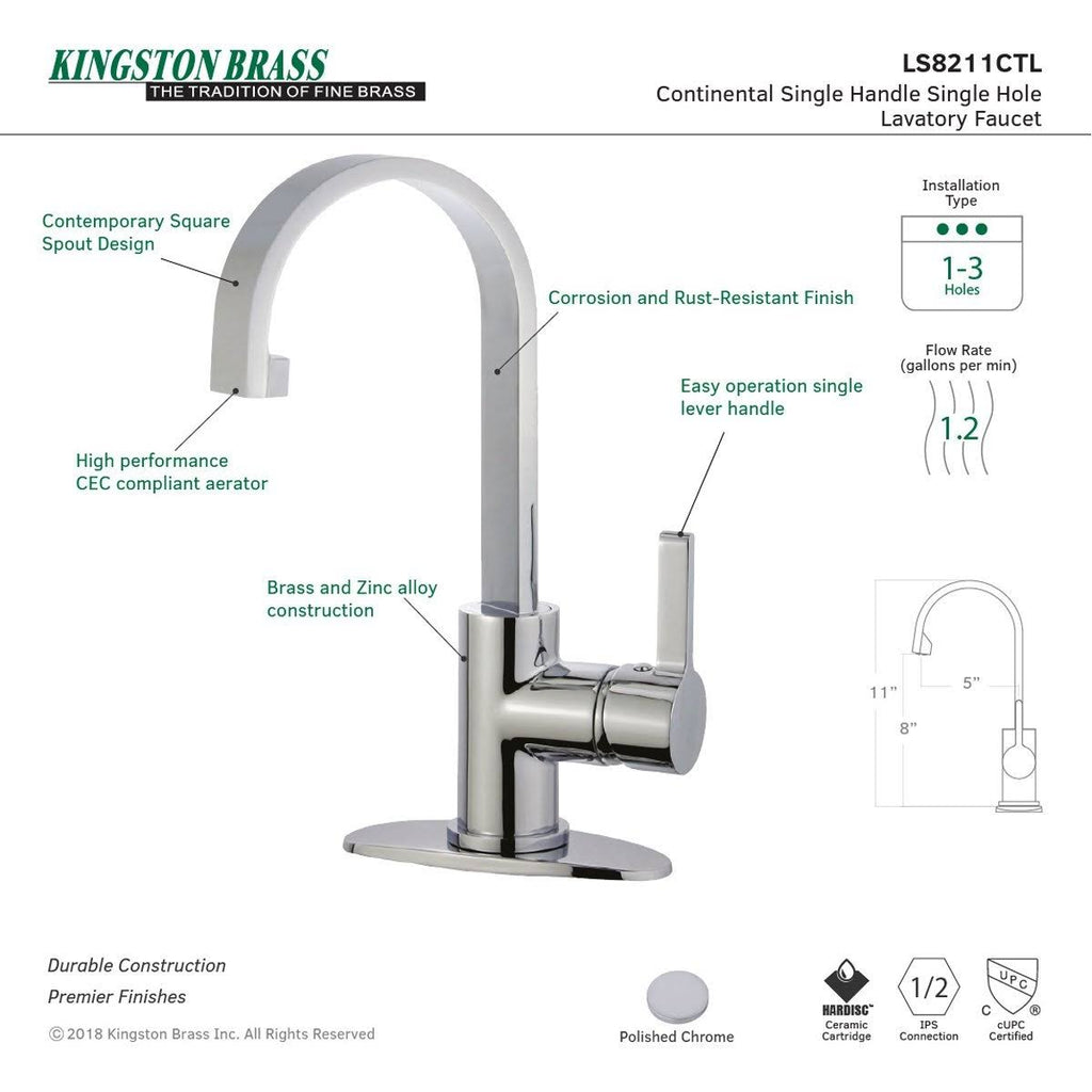 Polished Chrome Single-Handle Bathroom Faucet O701