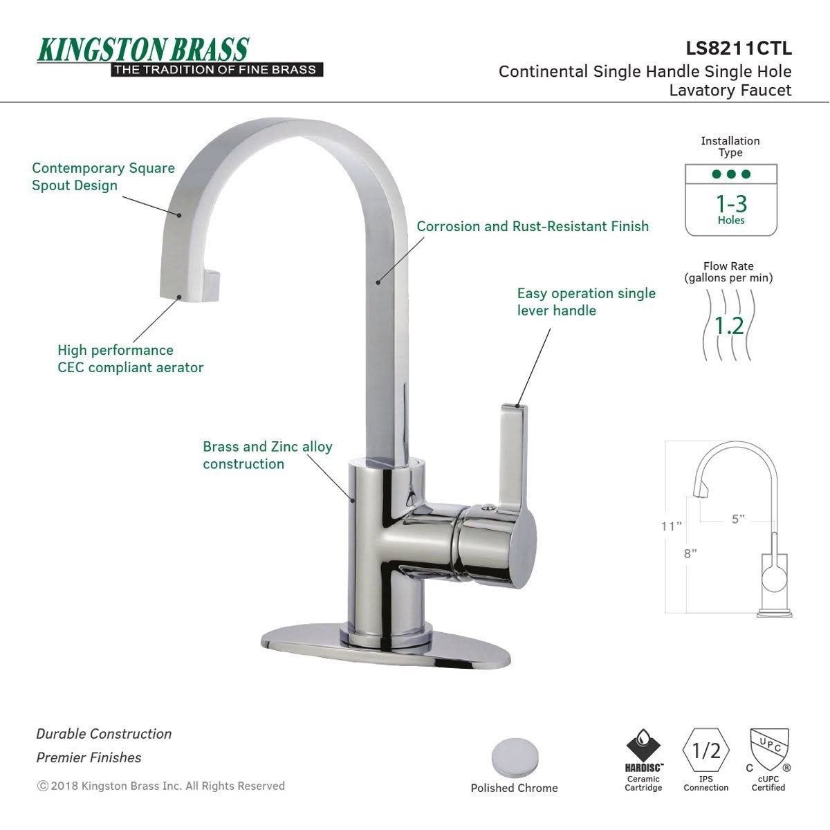 Polished Chrome Single-Handle Bathroom Faucet O701