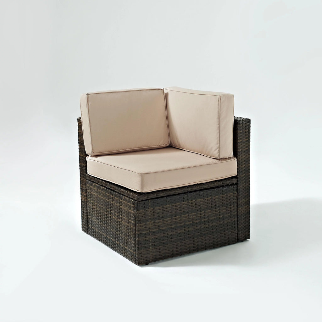 Brown Wicker Corner Patio Chair F7024