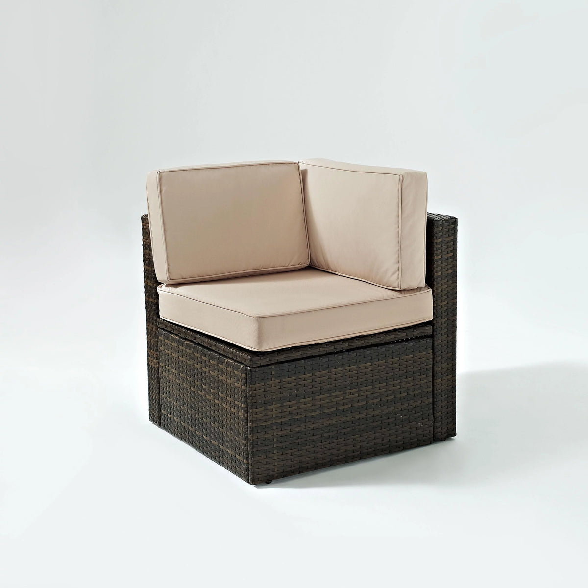 Brown Wicker Corner Patio Chair F7024