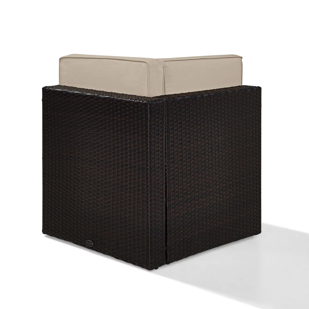 Brown Wicker Corner Patio Chair F7024