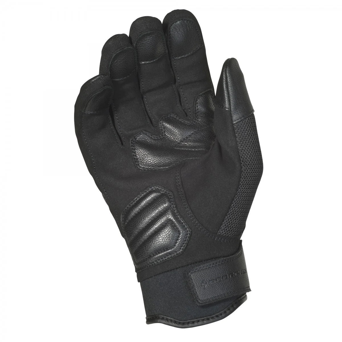 Black Leather Motorcycle Gloves Q185