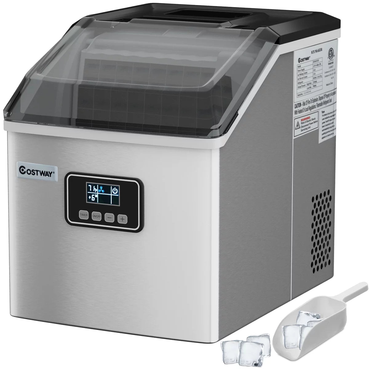 Stainless Steel Countertop Ice Maker Machine with LCD Display Z8935
