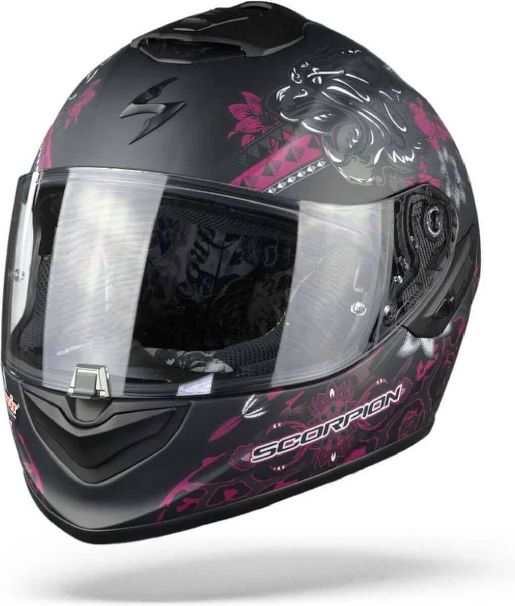 Matt Black Pink Motorcycle Helmet U874