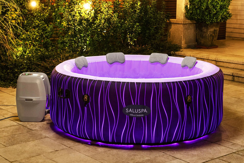 77" x 26" Inflatable Hot Tub with LED Lights A891538